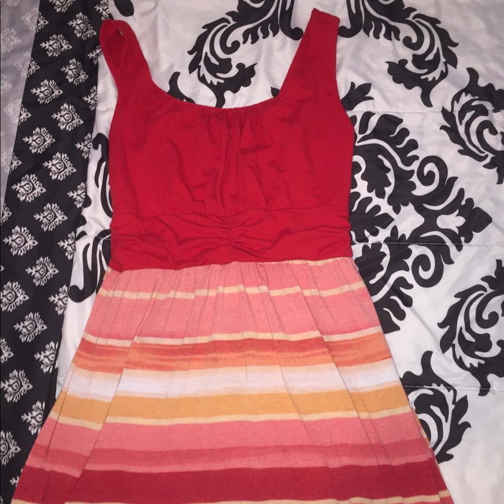 Red striped dress